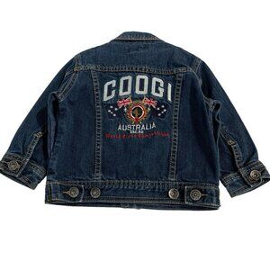 Coogi Jean Jacket  Toddler 2T‎ Blue Denim Embroidered Flag Spell Out Australia